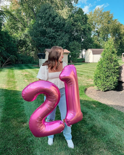 Regine Switzerland Number 4 Balloon - 40 Inch Pink Birthday Decoration for Girls' 4th Party