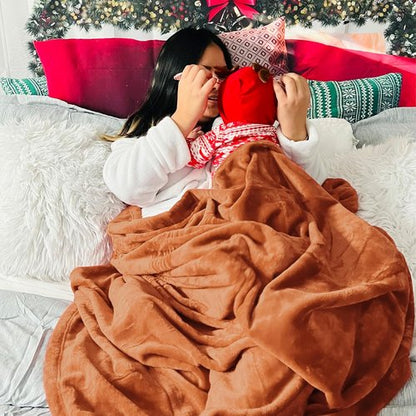 Bedsure Burnt Orange Throw Blanket - Soft, Lightweight Fleece Blanket for Bed, Sofa & Travel | Twin Size, 300GSM