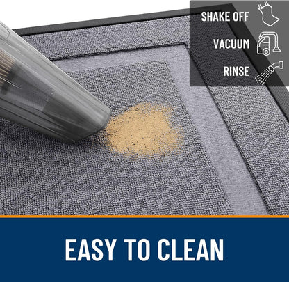 OLANLY Waterproof Front Door Mat - All-Season Indoor/Outdoor Doormat | Sturdy Rubber, Easy Clean, 71x23, Classic Gray