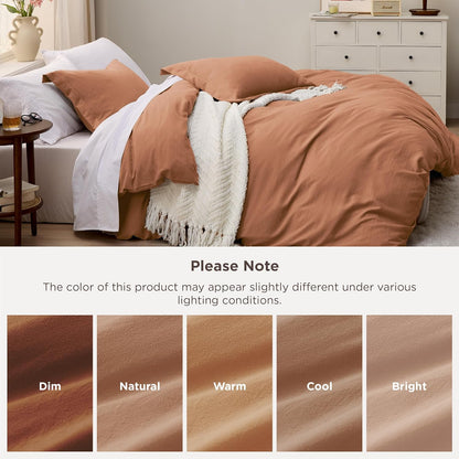 Bedsure Taupe California King Duvet Cover - Extra Soft Prewashed Cotton-Like Polyester Set, 104x98" with Zipper Closure & 2 Pillow Shams