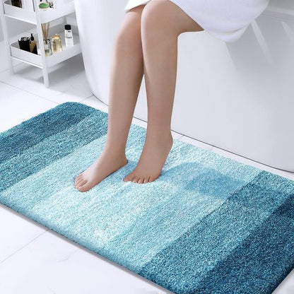 OLANLY Bathroom Runner Rugs 47x24, Extra Soft Absorbent Microfiber Bath Rugs, Rubber Backing, Quick Dry, Washable Bath Mats for Bathroom Floor, Tub and Shower, Home Decor Accessories, Peacock Blue