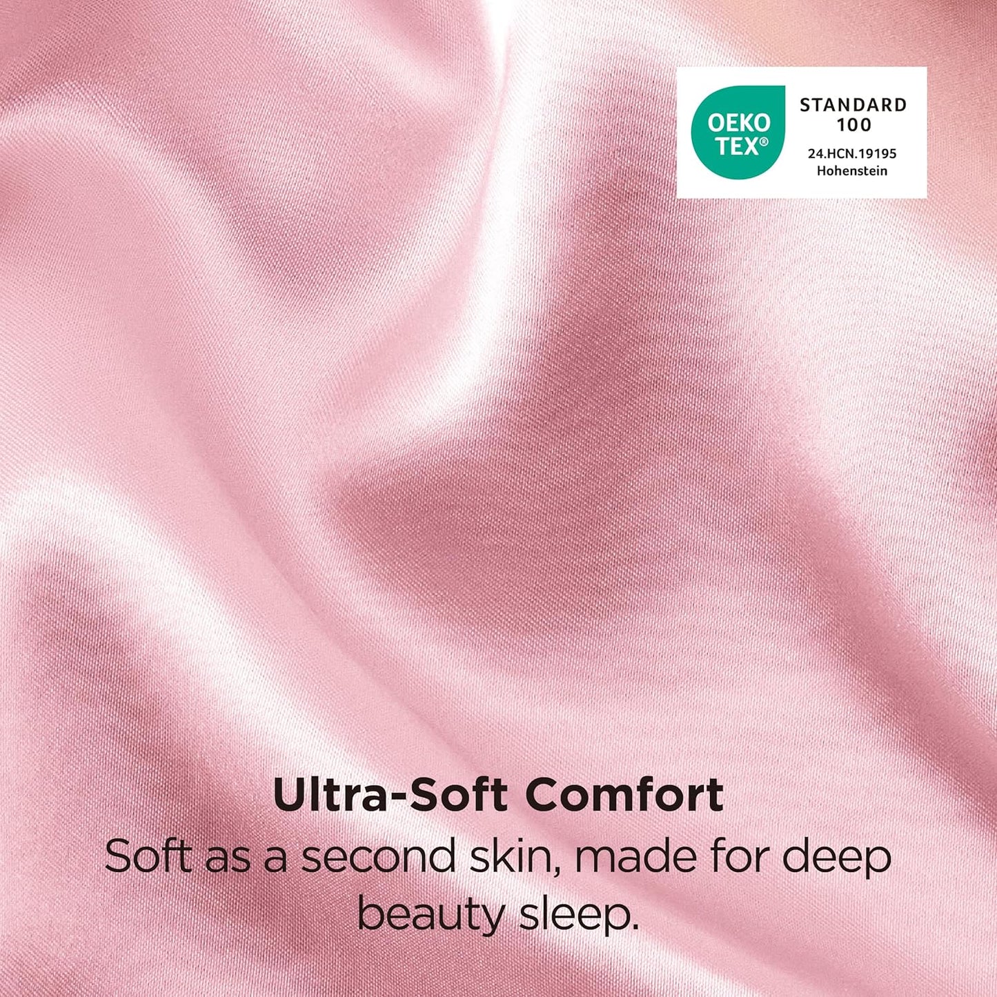 Bedsure King Size Satin Pillowcase Set - Pink Silky Pillow Cases for Hair & Skin, 20x36 Inches, 2-Pack