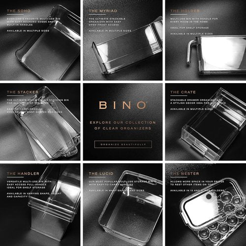BINO Stackable Storage Drawers - Clear Small Organizers for Bathroom & Vanity Cabinet