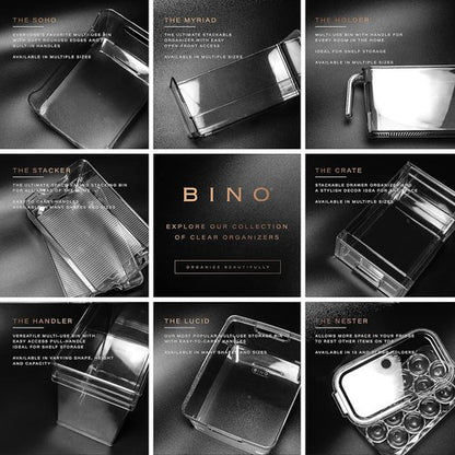 BINO Stackable Storage Drawers - Clear Small Organizers for Bathroom & Vanity Cabinet