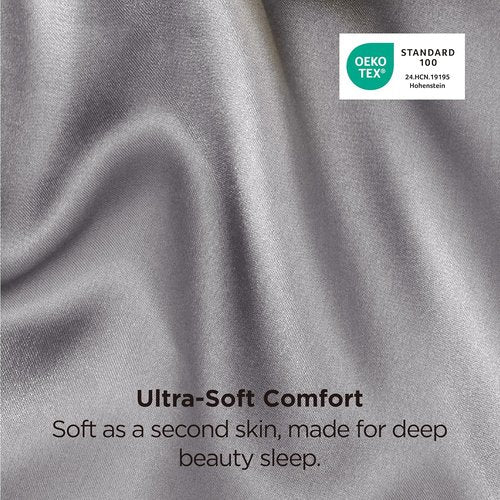 Bedsure Satin Pillowcase | Luxurious Silk-Like Feel | Standard Size Dark Grey, 20x26 Inches, 2-Pack