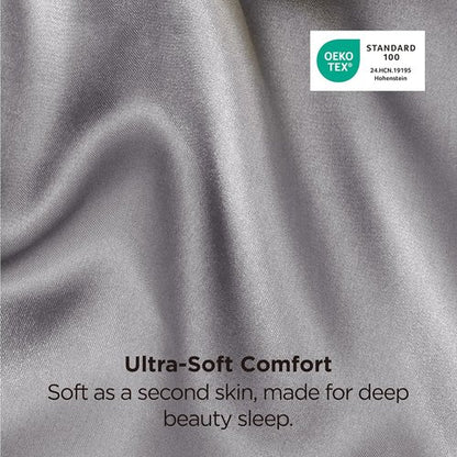 Bedsure Satin Pillowcase | Luxurious Silk-Like Feel | Standard Size Dark Grey, 20x26 Inches, 2-Pack