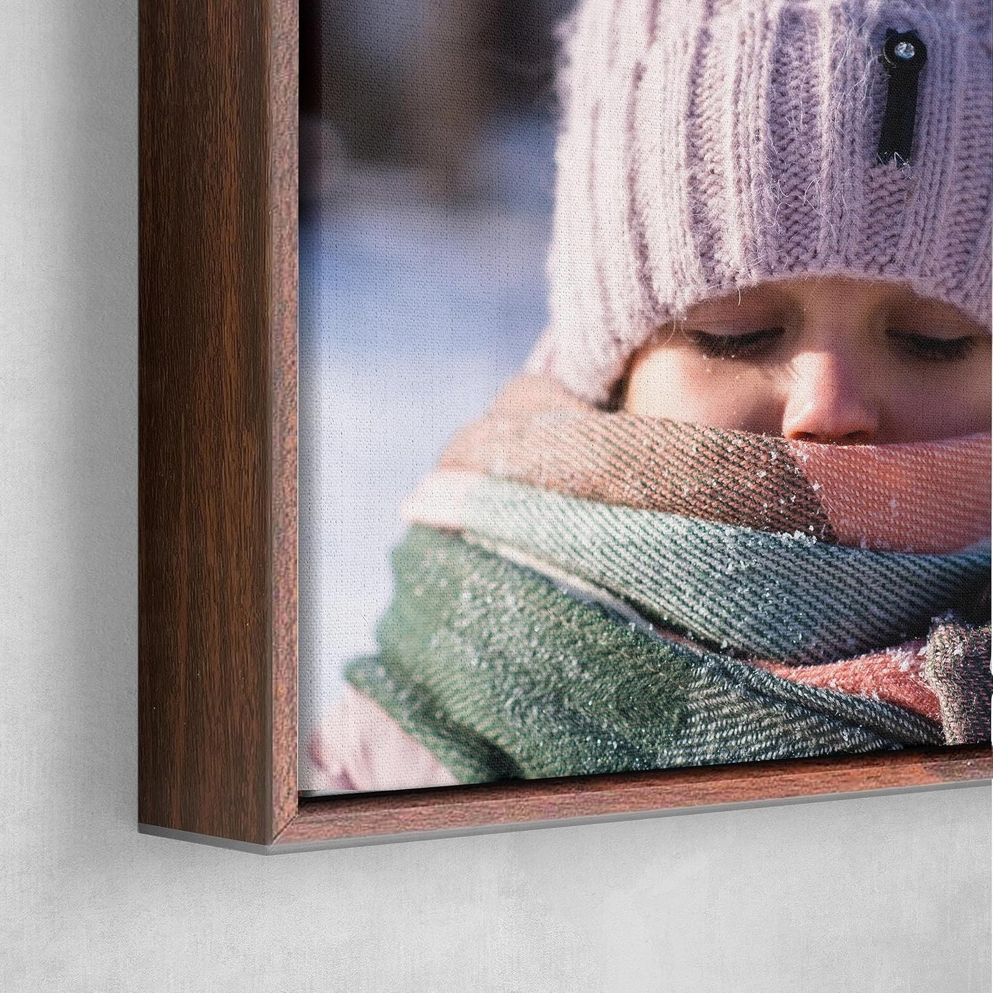 P&L ART Personalized Canvas Prints - Transform Photos into Stunning Wall Art | 12x16 Walnut Framed Decor