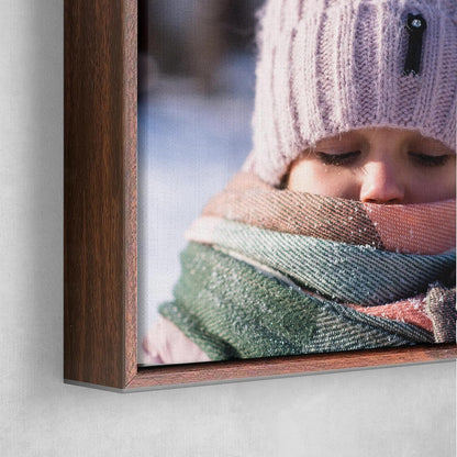 P&L ART Personalized Canvas Prints - Transform Photos into Stunning Wall Art | 12x16 Walnut Framed Decor